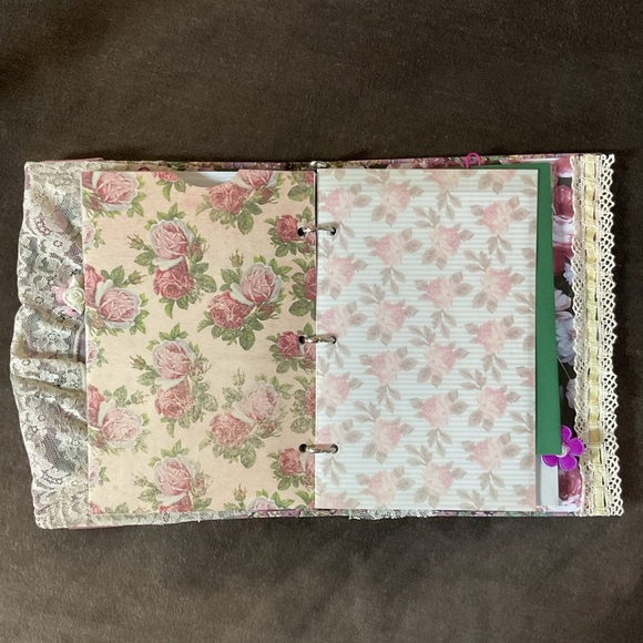 Handmade romantic floral altered binder journal 9” x 6.5” - Picture 9 of 17